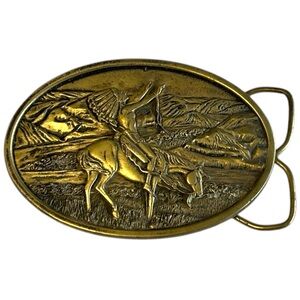 Vintage 1977 Bergamot Brass Works - Chief Joseph Belt Buckle  -Rare collectible
